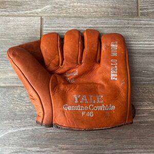 Vintage Yale F46 Genuine Cowhide Leather Baseball Glove Left Hand Thrower